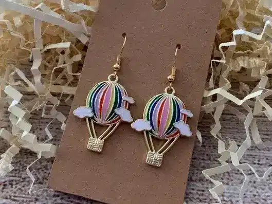 Gifts For People Who Love Hot Air Balloons - dangly hot air balloon earrings 