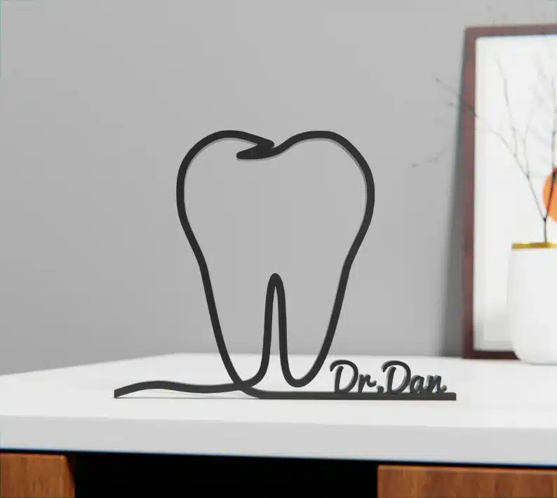 Dentist, minimalist art sculpture, Dentist customized gift idea, 3D printed,home office decor,shelf decor | Home Decor