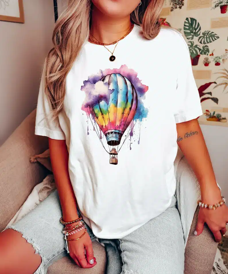 Watercolor Hot Air Balloon Shirt