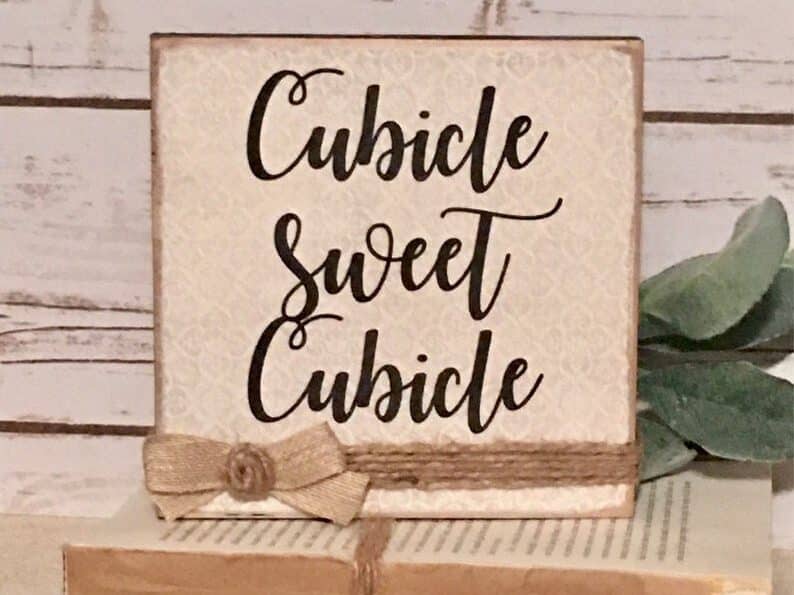 farmhouse style cubicle sign