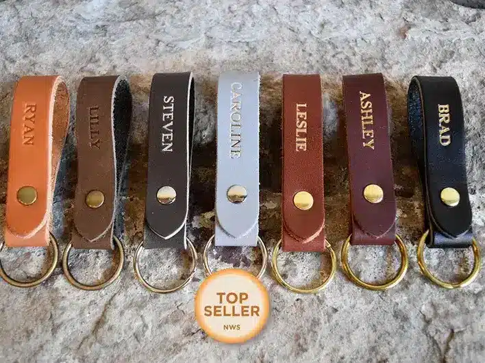 Leather Keyring with personalization
