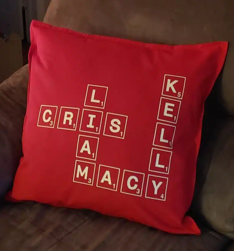 Family Crossword Puzzle Pillow
