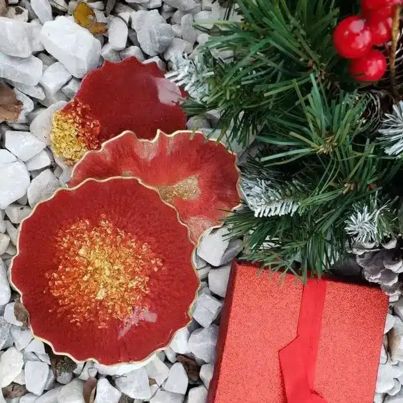 Ruby Red Geode Coaster