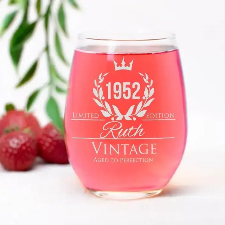70th Birthday Wine Glass