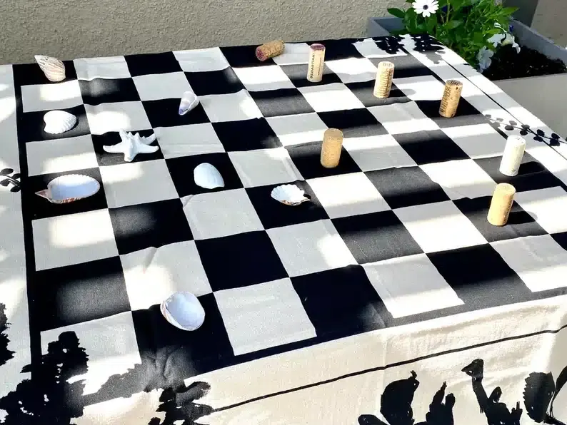 Chessboard Inspired Table Cloth