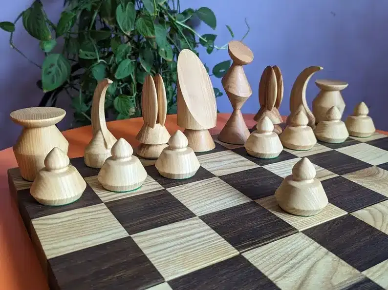 Handmade Chess Set abstract modern pieces