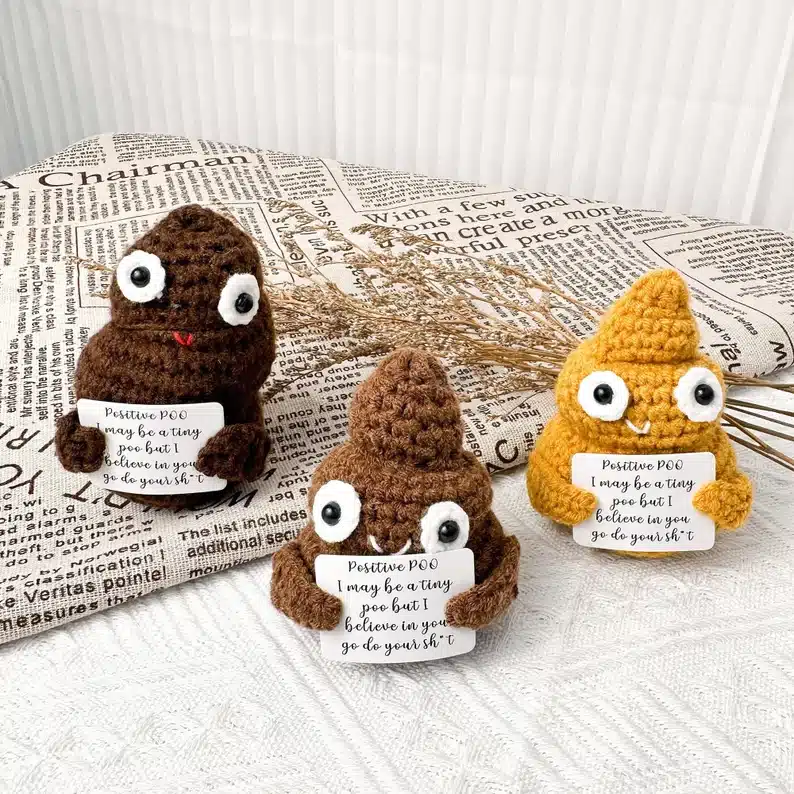 Gifts to Cheer Up Your Boyfriend - three crocheted poops.