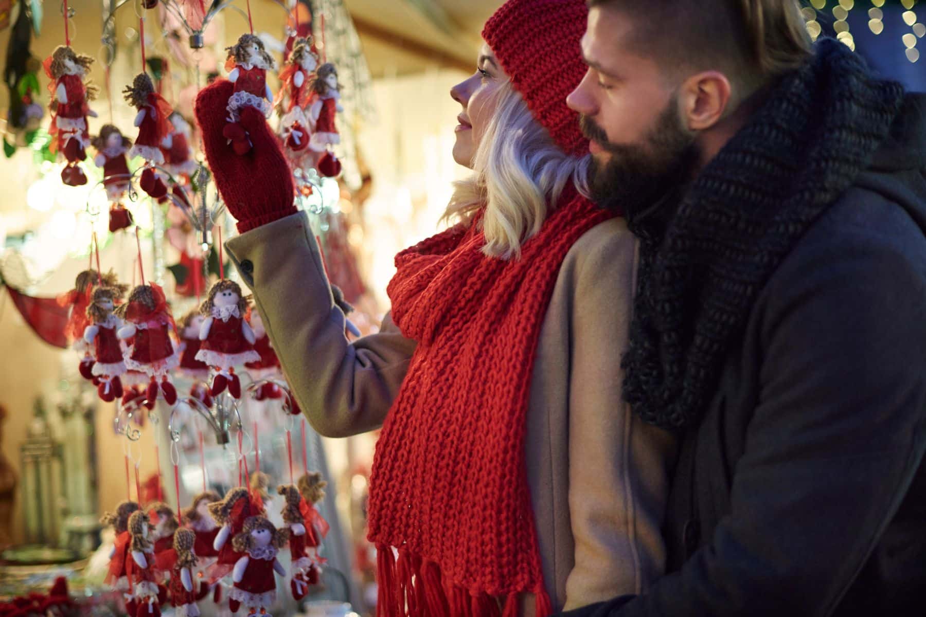 Couple at a Christmas market