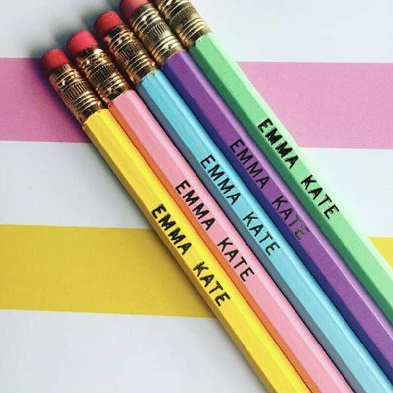 kids personalized pencils set