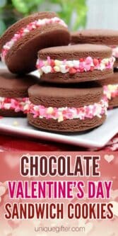 Chocolate Valentine's Day Sandwich Cookies Recipe | Valentine's Day Recipe | Sandwich Cookie Recipe | Chocolate Cookie Recipes | Fun Treats To serve at Valentine's Day Parties | Valentine's Day Treats for kids parties #Valentine #ValentinesDay #SandwichCookie #ValentineRecipes #CookieRecipe