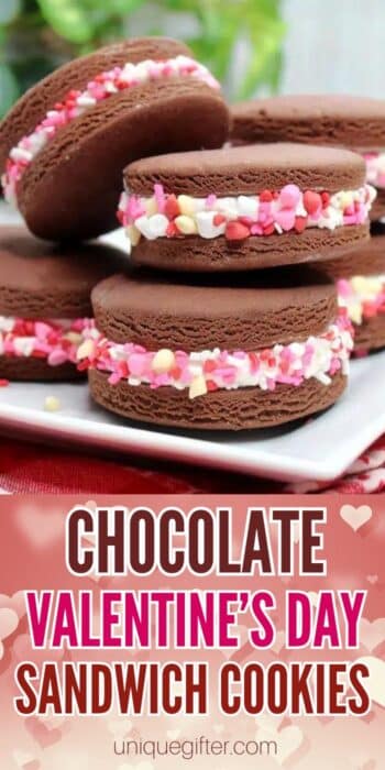 Chocolate Valentine's Day Sandwich Cookies