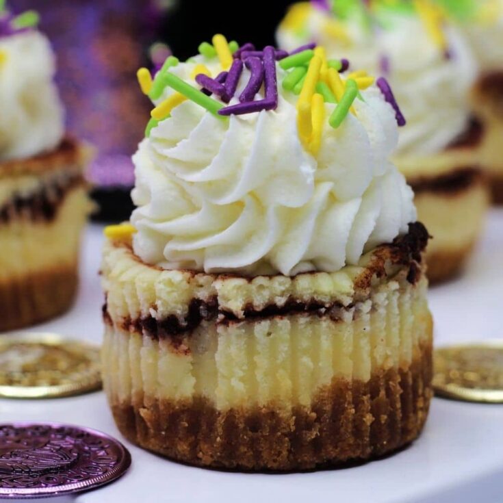 Image for Mardi Gras Mini Cheesecakes Recipe
