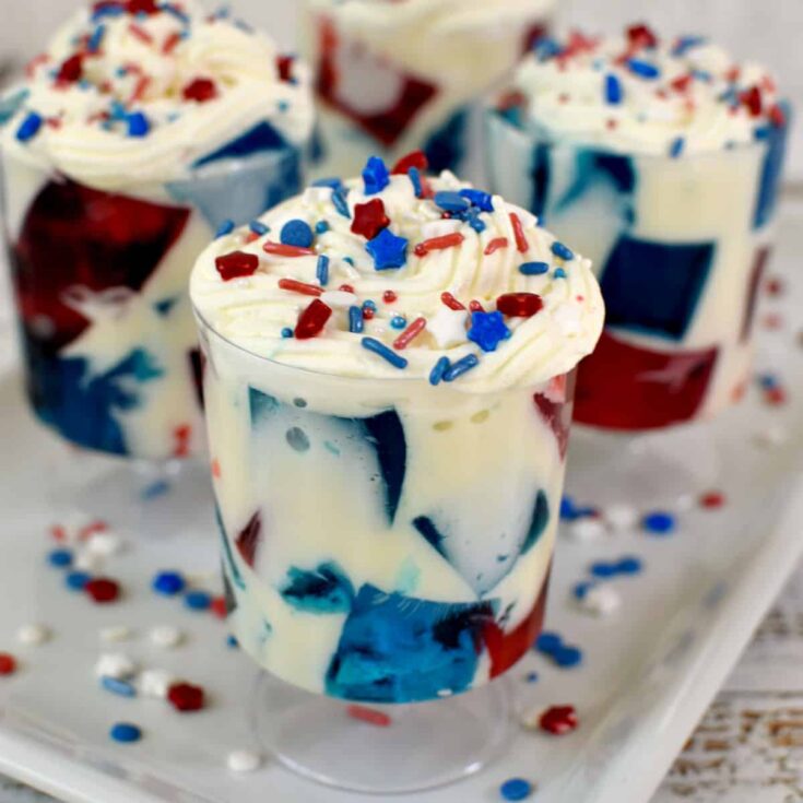 Image for Red, White, and Blue Jello with Cream