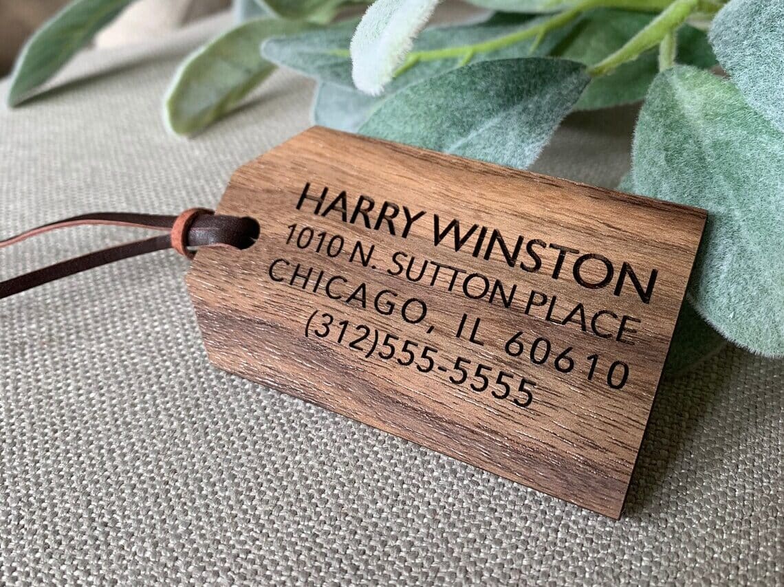 Luggage Tag made out of wood