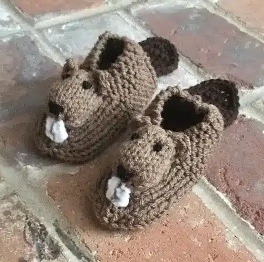 homemade beaver slippers. 