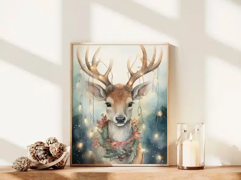 Christmas Reindeer Print