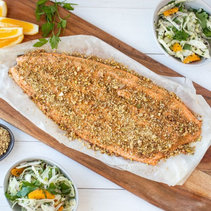 Image for Baked Salmon Fillet With Dukkah