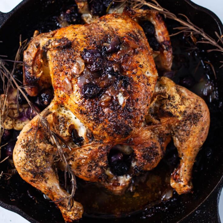 Image for Cast-iron Roast Chicken with finger-licking pan juices