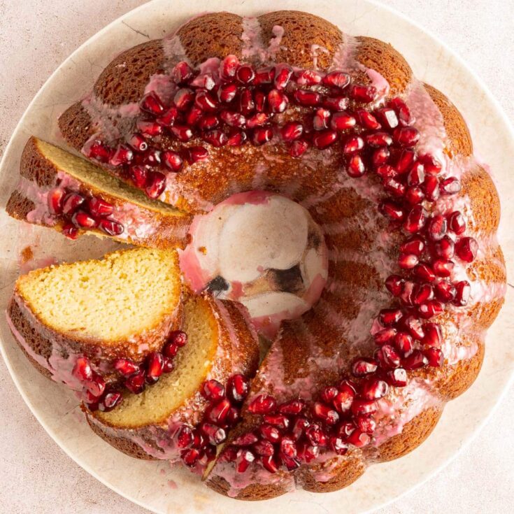 Image for Sugar Free White Chocolate and Pomegranate Cake