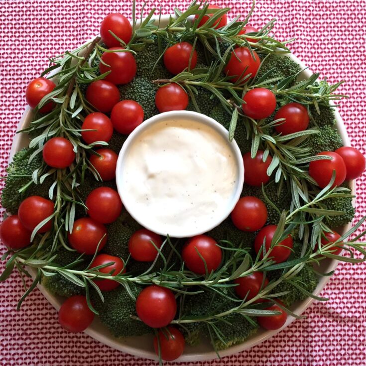 Image for Christmas Wreath Shaped Veggie Platter Appetizer Recipe