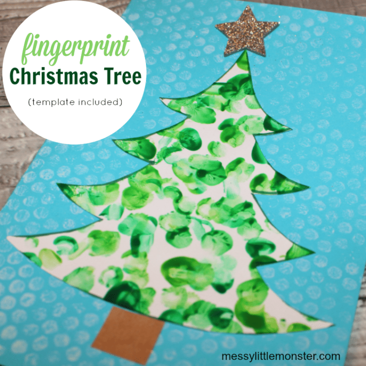 Image for Fingerprint Christmas Tree Card Template