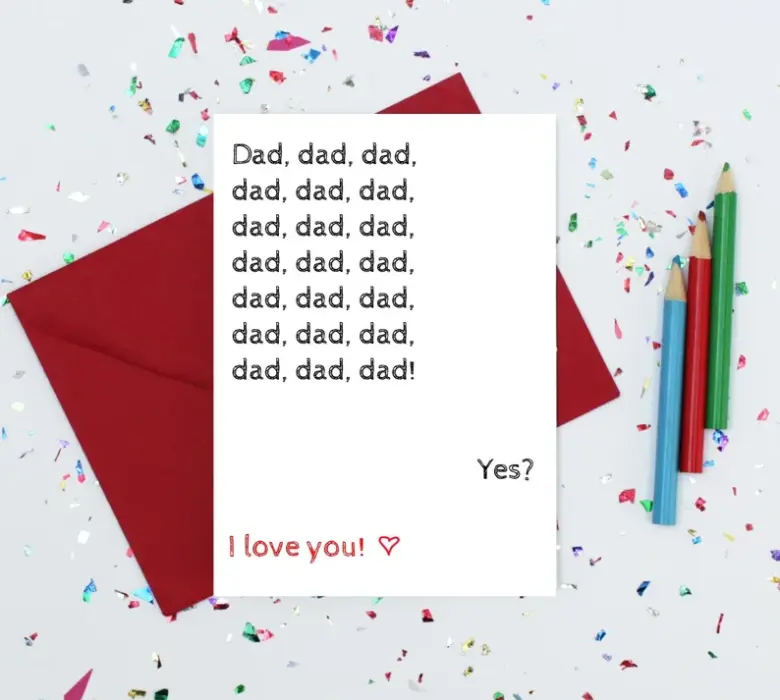 Dad Valentine's Day card - funny love card for dad