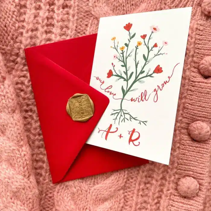 Personalised Valentine's Card with plantable seed paper heart