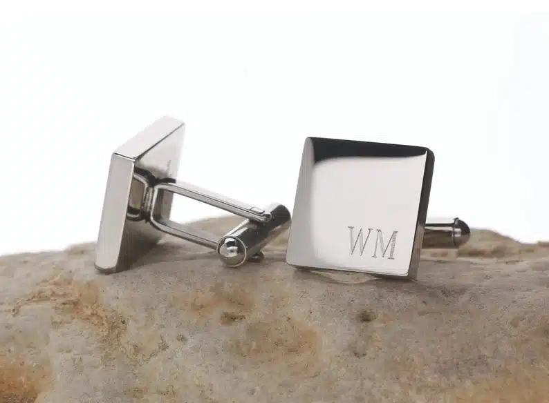 Personalized CuffLinks, Square Stainless Steel Cuff links, Best Gift for Man