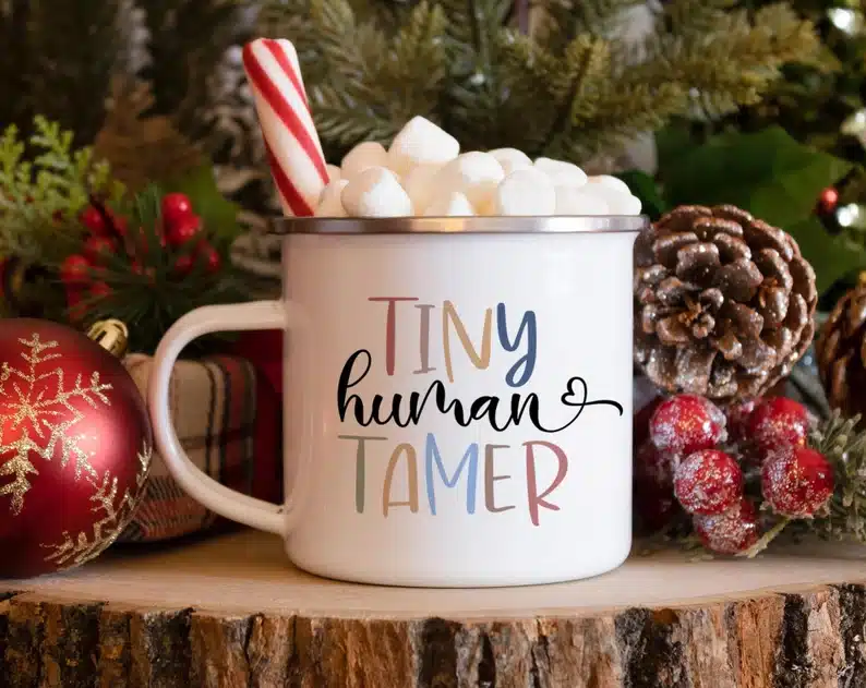 Tiny human tamer coffee mug gift for a daycare worker