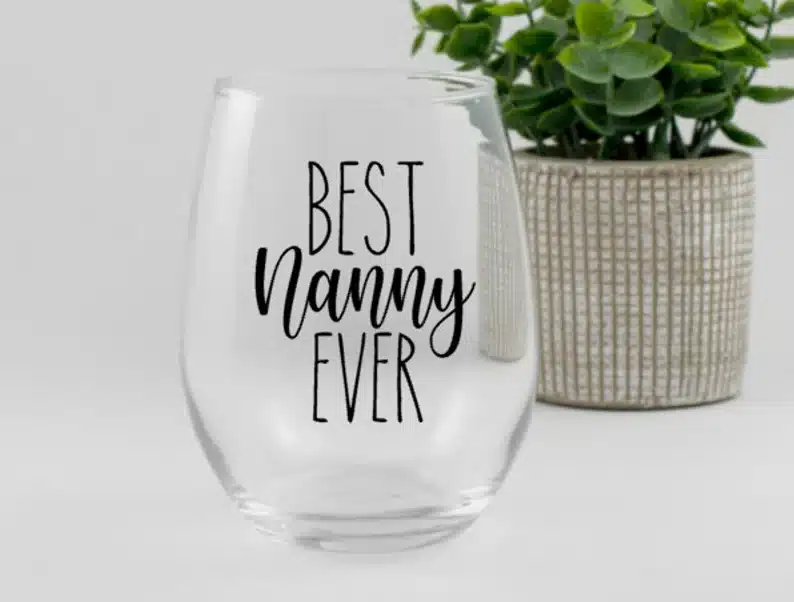 Nanny Personalized Stemless Wine Glass