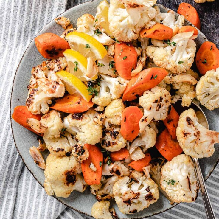Image for Oven Roasted Cauliflower and Carrots (with Garlic and Thyme)