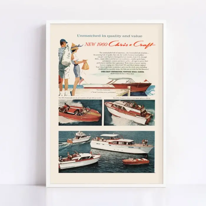 960's BOAT POSTER, Professional Reproduction