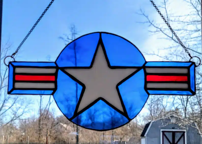 USAF Star Roundel - Stained Glass Suncatcher
