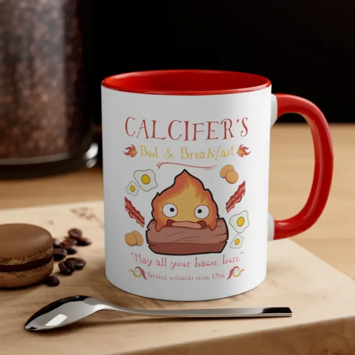 Calcifer's Bed & Breakfast Howl's Moving Castle Inspired Accent Coffee Mug