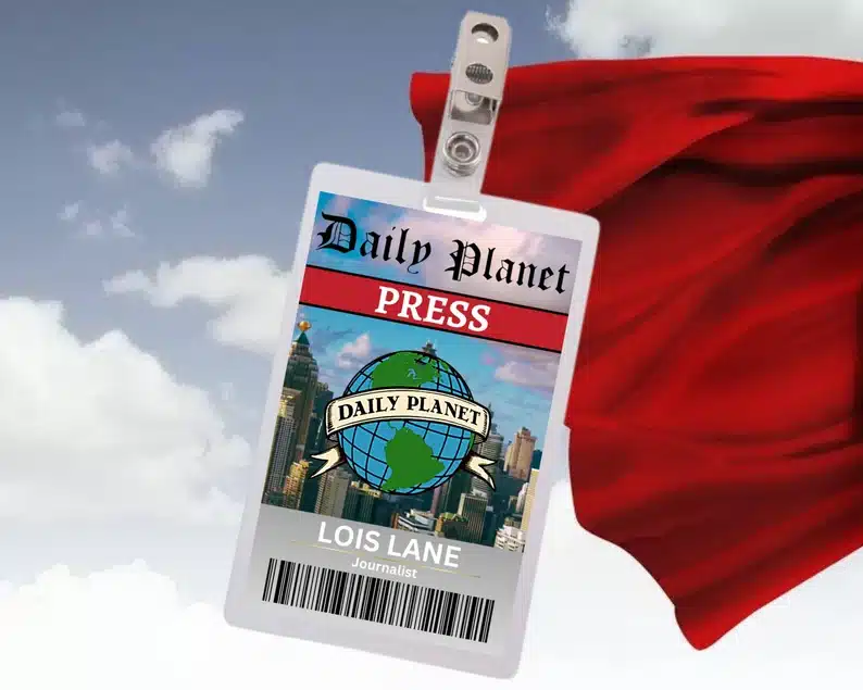 Daily Planet Press Pass- customizable with their name
