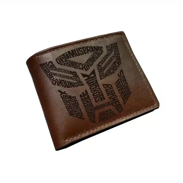 Transformers art men's wallet, personalized birthday gift ideas for boyfriend, husband, cool wallet for dad, Autobots logo art wallet
