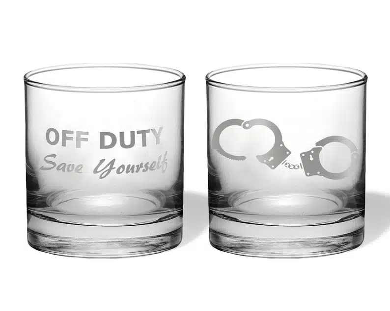 Off duty whiskey glasses