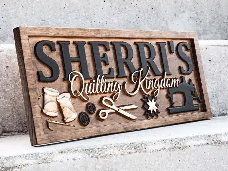 ersonalized Quilting Room Sign