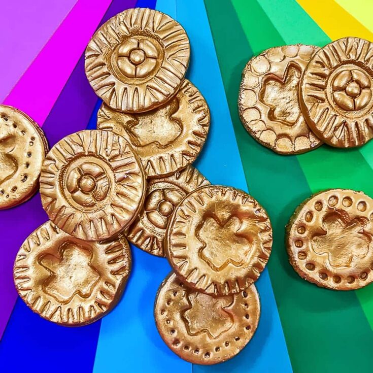 Image for Make “Leprechaun Gold” Air-Dry Clay Gold Coins