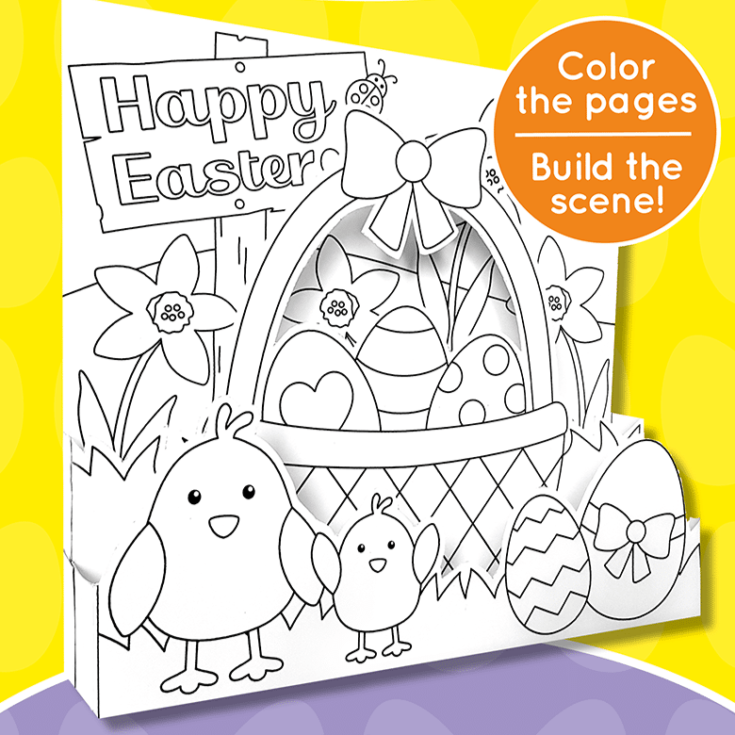 Image for 3D Easter Colouring Pages - Printable Easter Craft