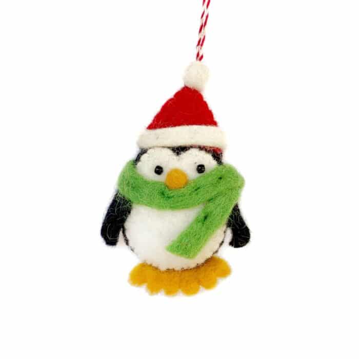 Penguin Ornament - Felt Wool Fair Trade Christmas Decor