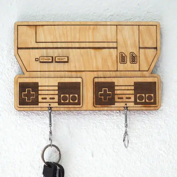 NES Classic personalized premium wooden key holder