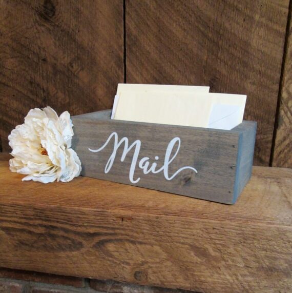 Wooden mailbox