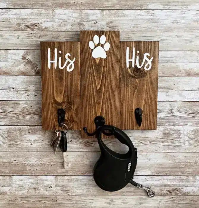 Gay Couple with Dog hook anniversary Gift 