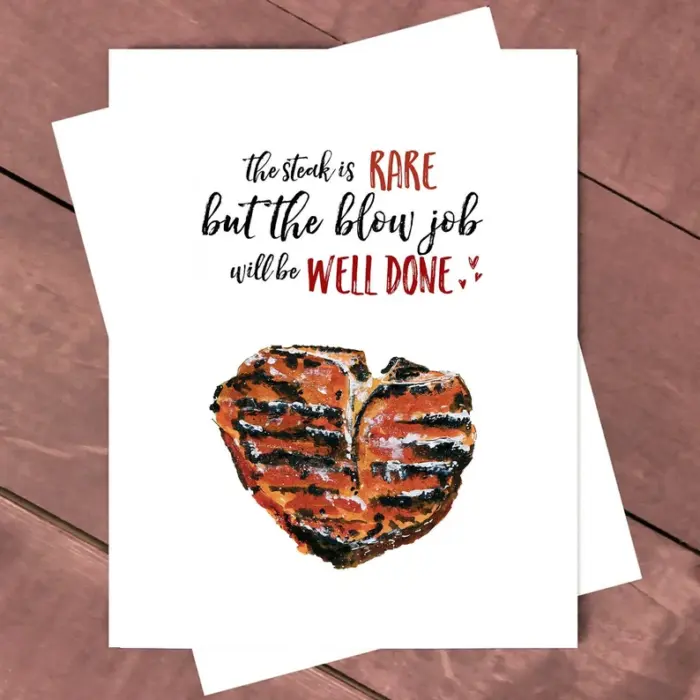 Steak and blowjob day greeting card