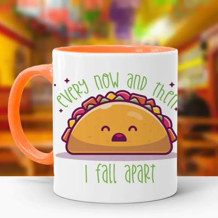 “Every now and then I fall apart” Taco Mug
