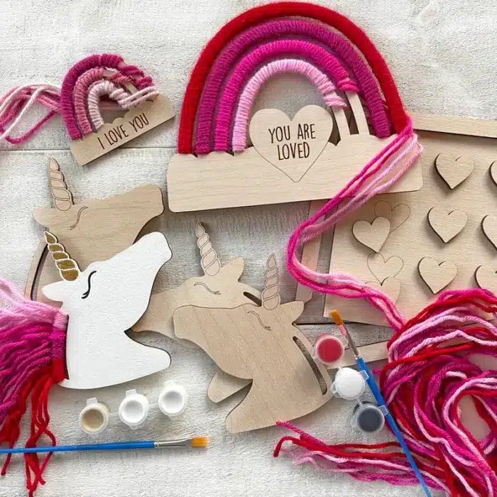 Valentine's Day Craft Assortment for Kids - Paint and Yarn Included