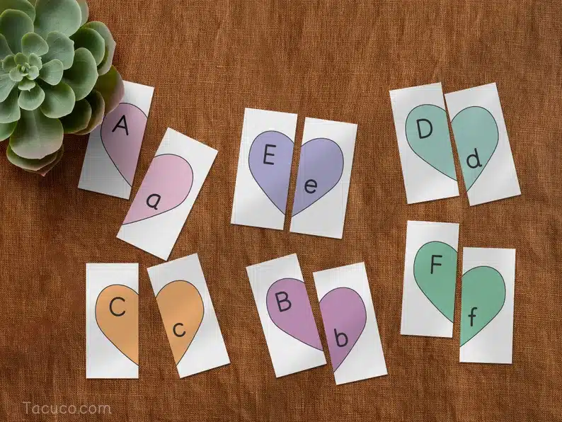 Valentine’s Day Matching Letter Hearts