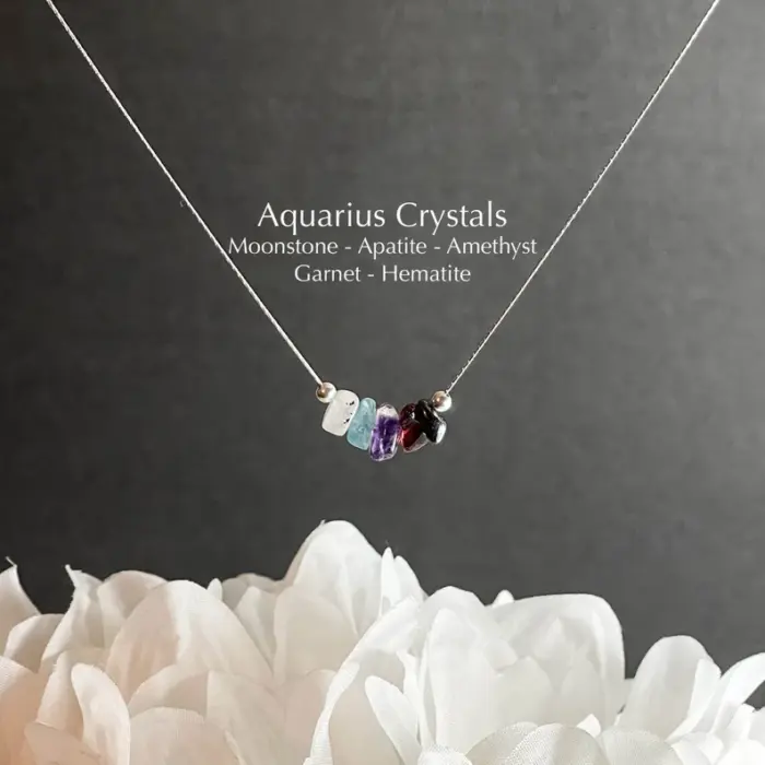 Aquarius necklace with crystals