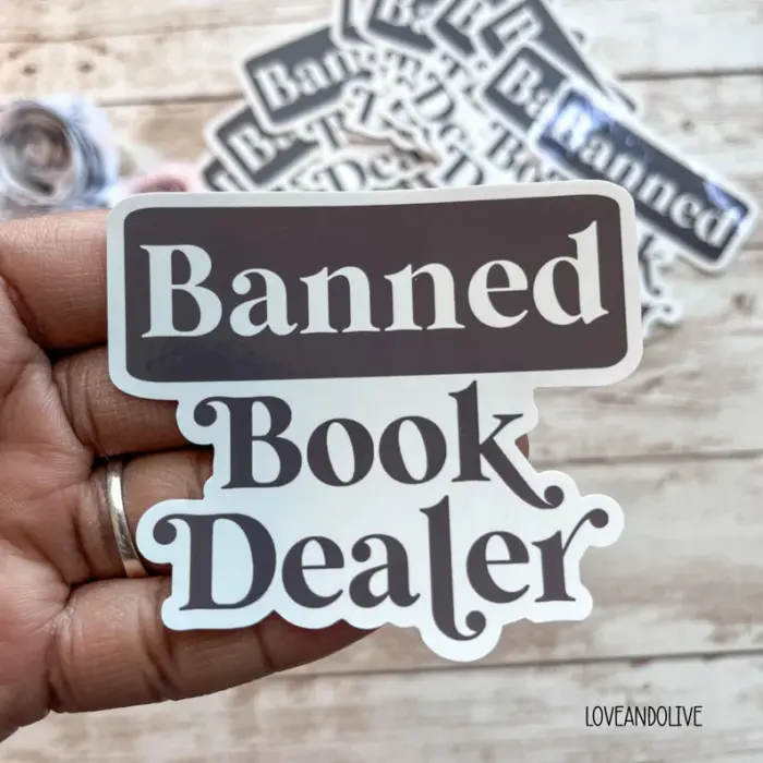 Banned Book Dealer Static Cling